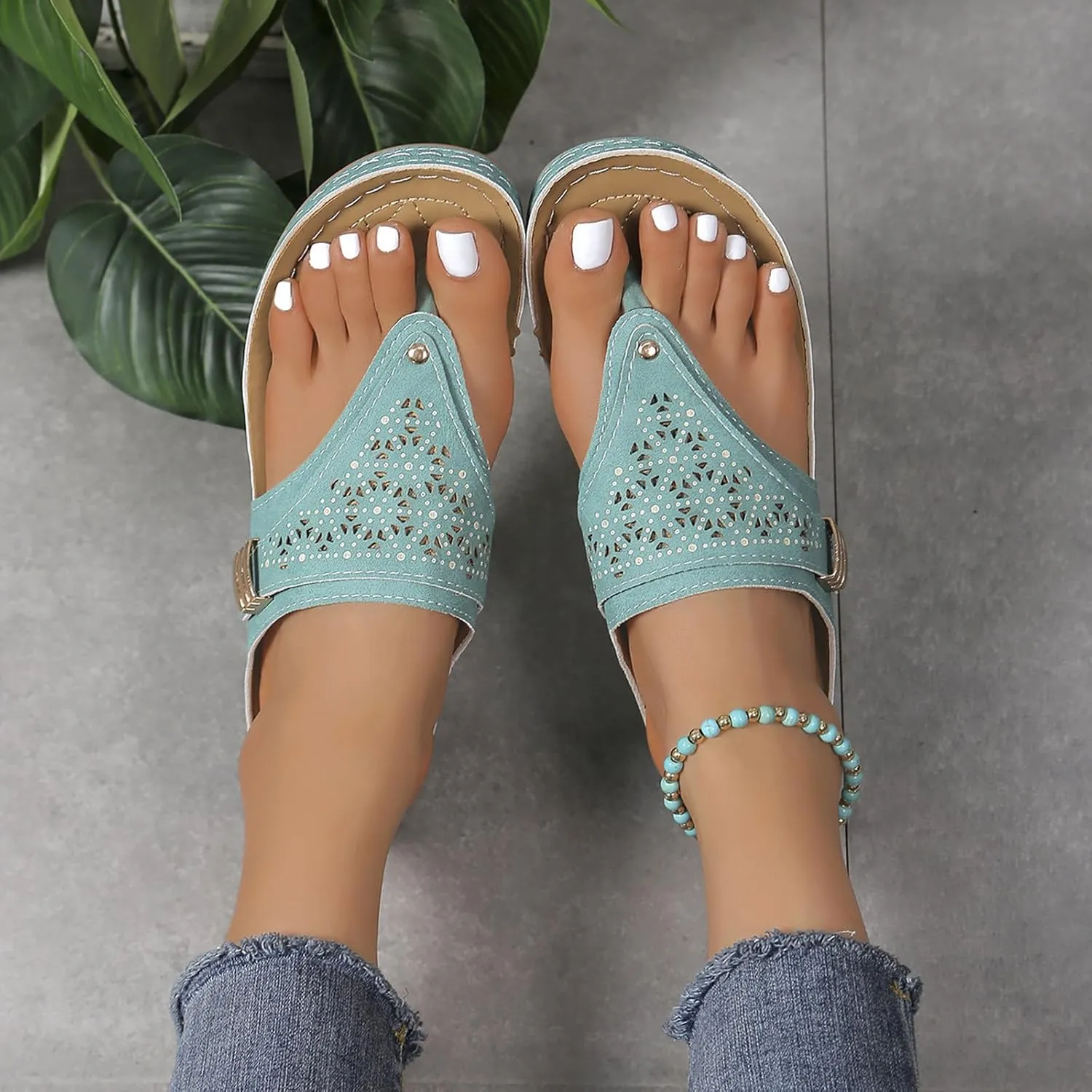 2025 Women'S Summer Sandals:Orthopedic Arch Support Wedge&Platform Heels,Beach/Resort Comfort Dressy/Casual Walkin Shoes