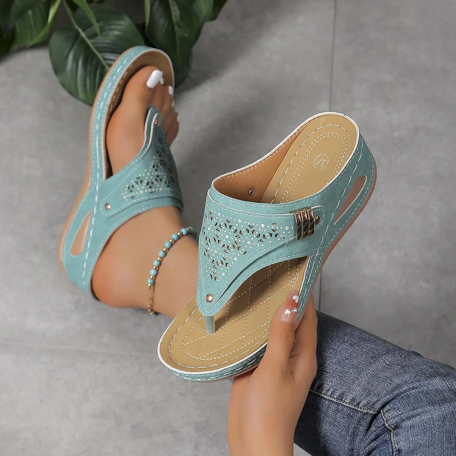 2025 Women'S Summer Sandals:Orthopedic Arch Support Wedge&Platform Heels,Beach/Resort Comfort Dressy/Casual Walkin Shoes