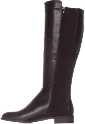 Alfani Womens pippaa Almond Toe Knee High Fashion Boots, Black Leather, Size 5.0