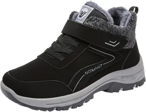 Ankle Boot for Women Fur Lined Lace Up Snow Boots Waterproof Hiking Booties Leather Comfortable Winter Shoes 2022 Casual Boots