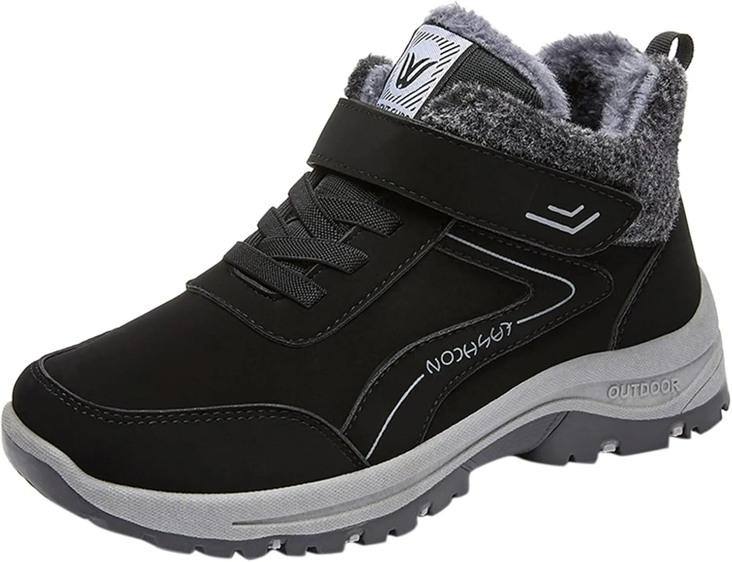 Ankle Boot for Women Fur Lined Lace Up Snow Boots Waterproof Hiking Booties Leather Comfortable Winter Shoes 2022 Casual Boots