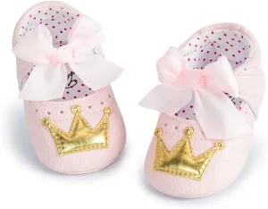 Baby Girls Soft Princess Dress Flats Shoes Infant Wedding Mary Jane Anti-Slip First Walker Newborn Shoe Baptism Christening Texture Sole Sneaker Shoes