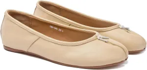 Ballet Flats Shoes for Women Fashion Split Toe Tabi Shoes Comfortable Bow Tie Leather Dressy Party Work Dress Shoes