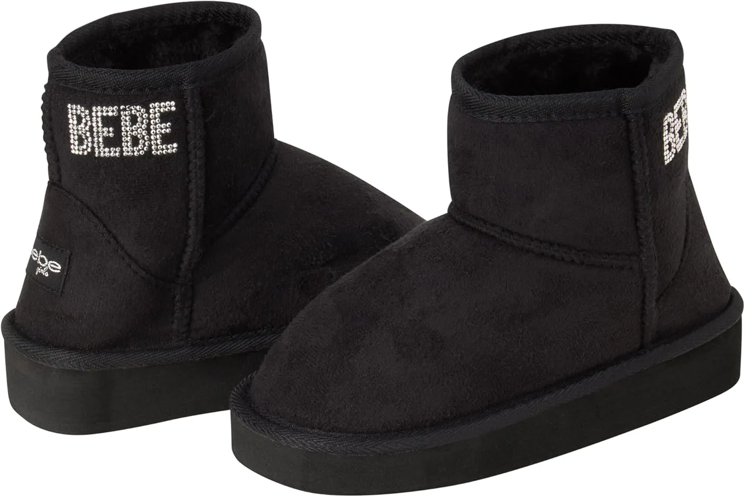 bebe Girls' Winter Boots - Faux Shearling Ankle Booties - Platform Short Boots for Girls - Fuzzy Fashion Boots (11-4)