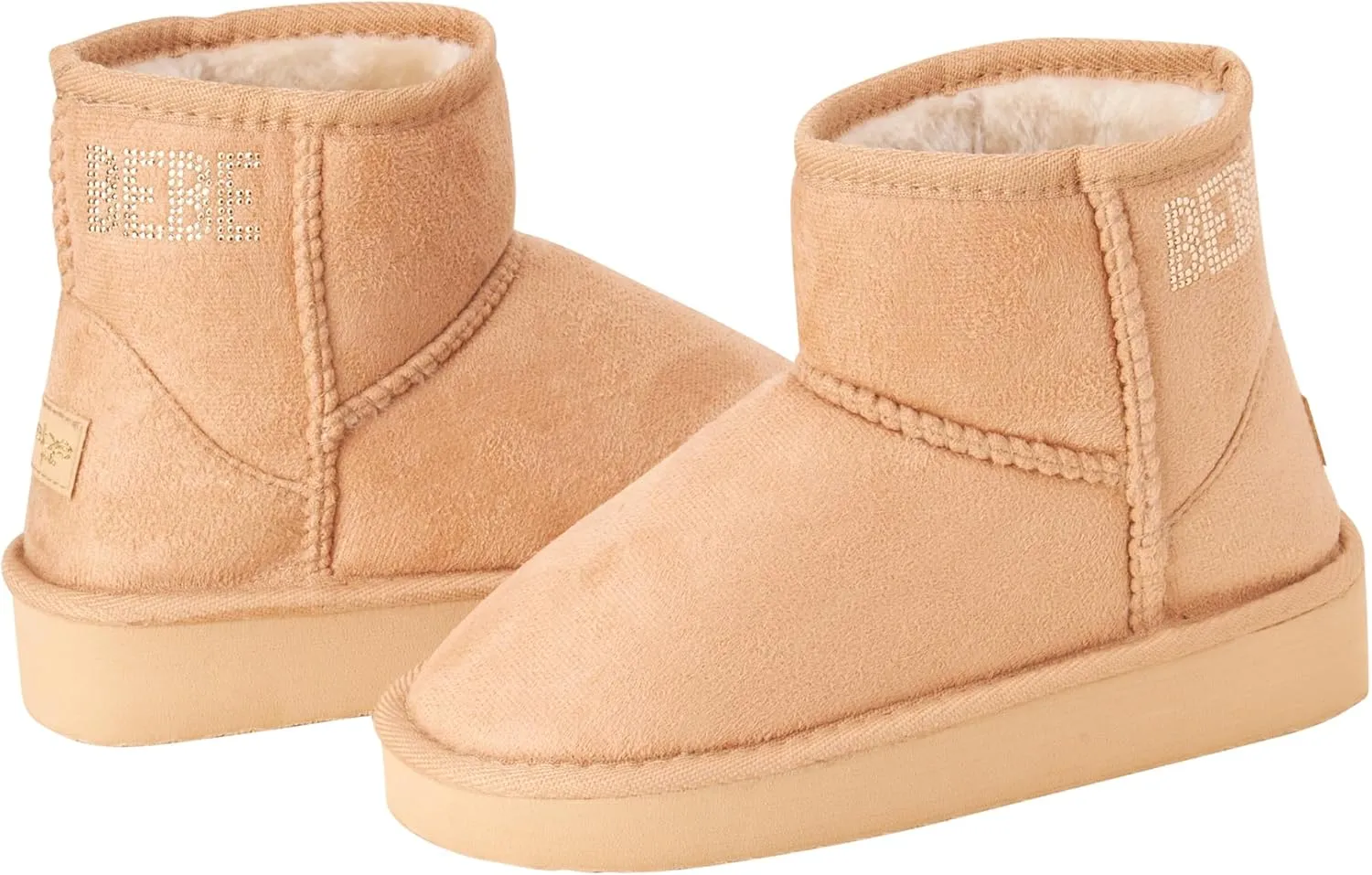 bebe Girls' Winter Boots - Faux Shearling Ankle Booties - Platform Short Boots for Girls - Fuzzy Fashion Boots (11-4)