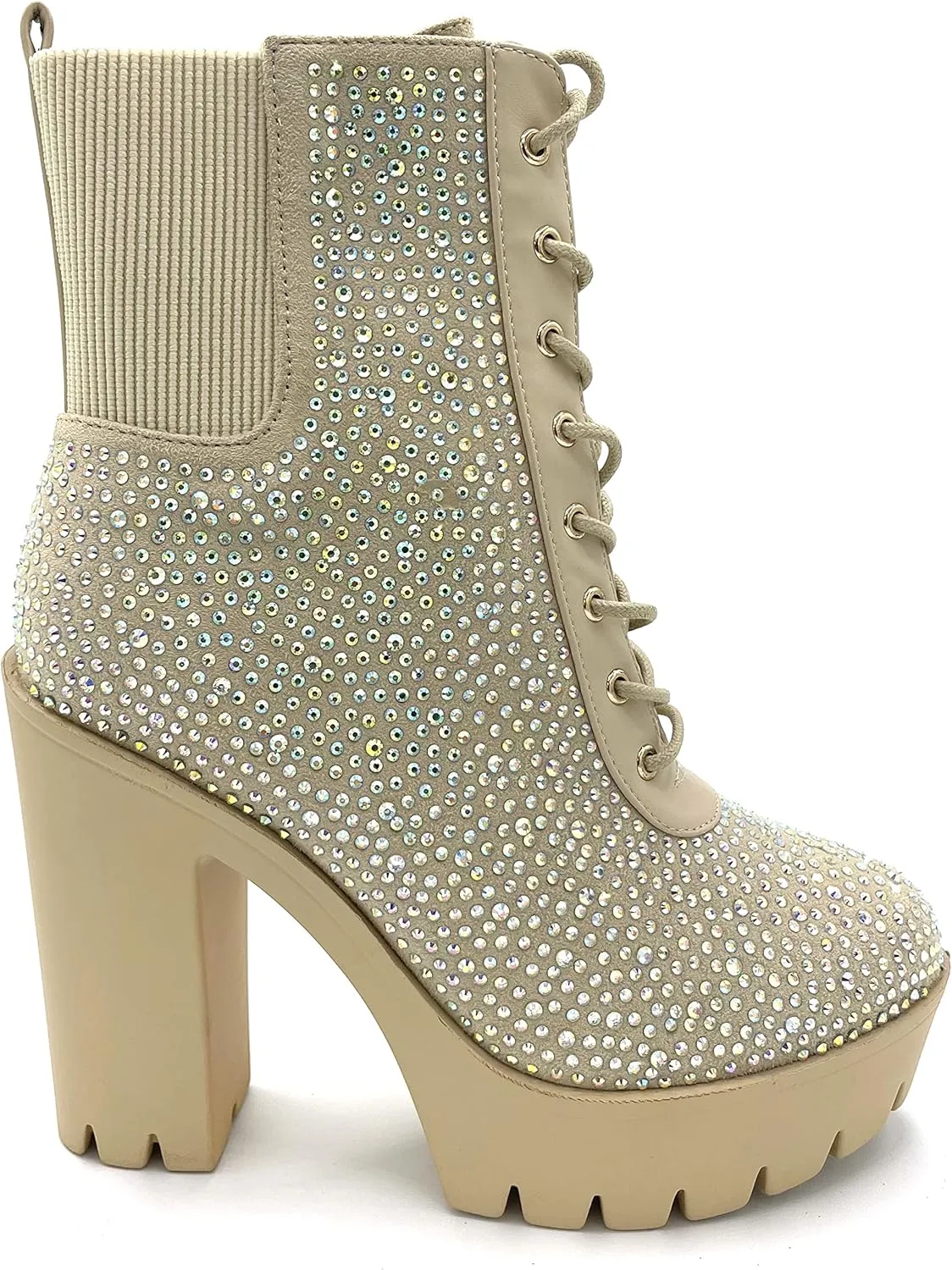 Bella Luna Women Rhinestone Ankle Fashion Boots