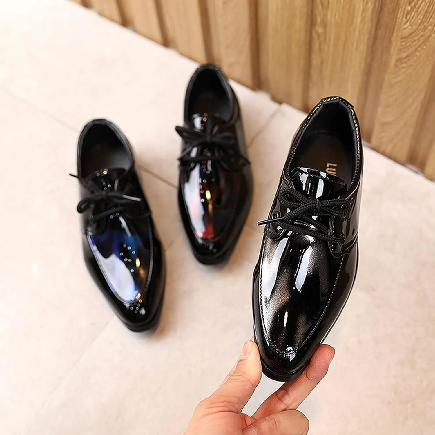 Boys Formal Dress Shoes Lace-up Wedding Footwear School niform Shoes Comfort Loafer Flat xford Dress Shoes
