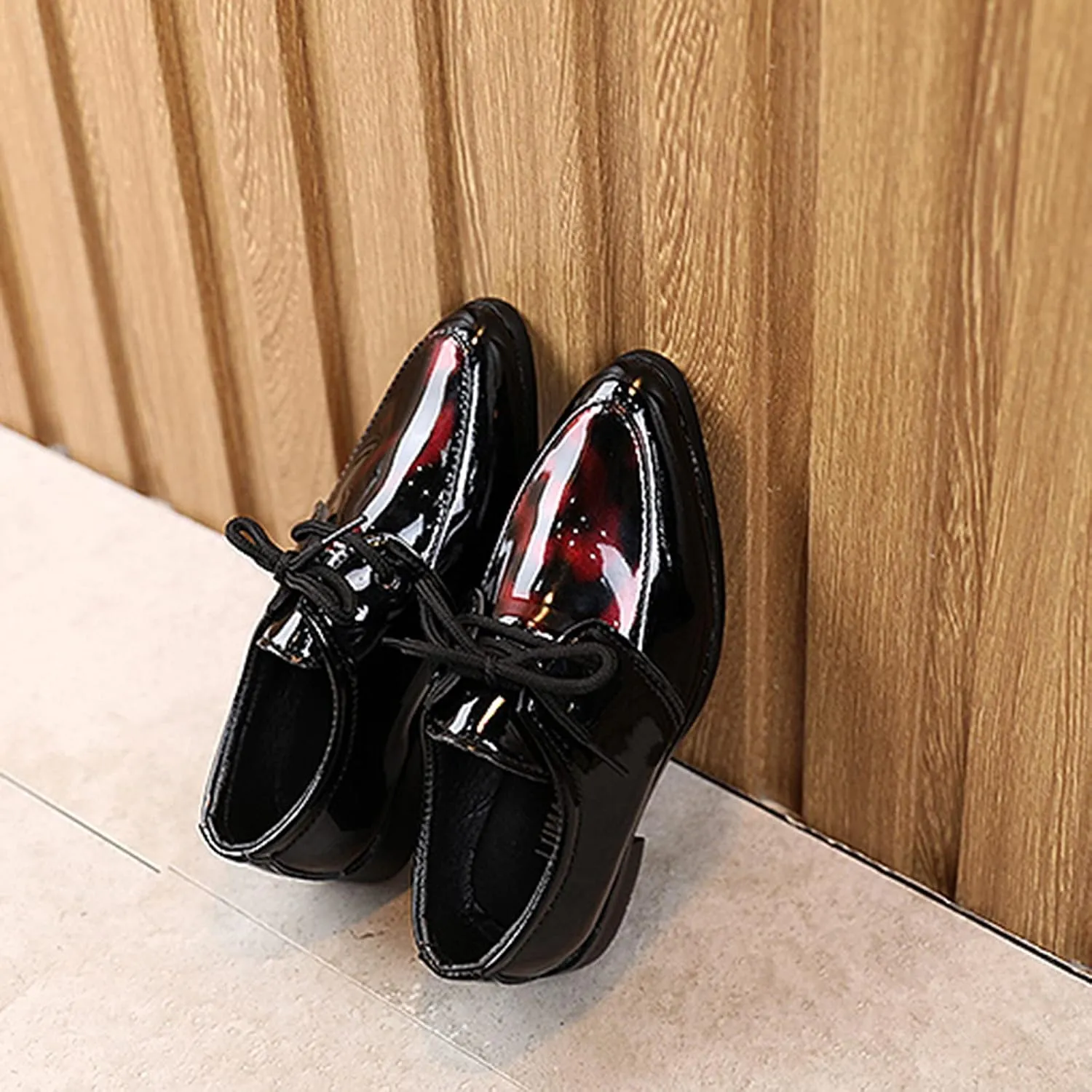 Boys Formal Dress Shoes Lace-up Wedding Footwear School niform Shoes Comfort Loafer Flat xford Dress Shoes