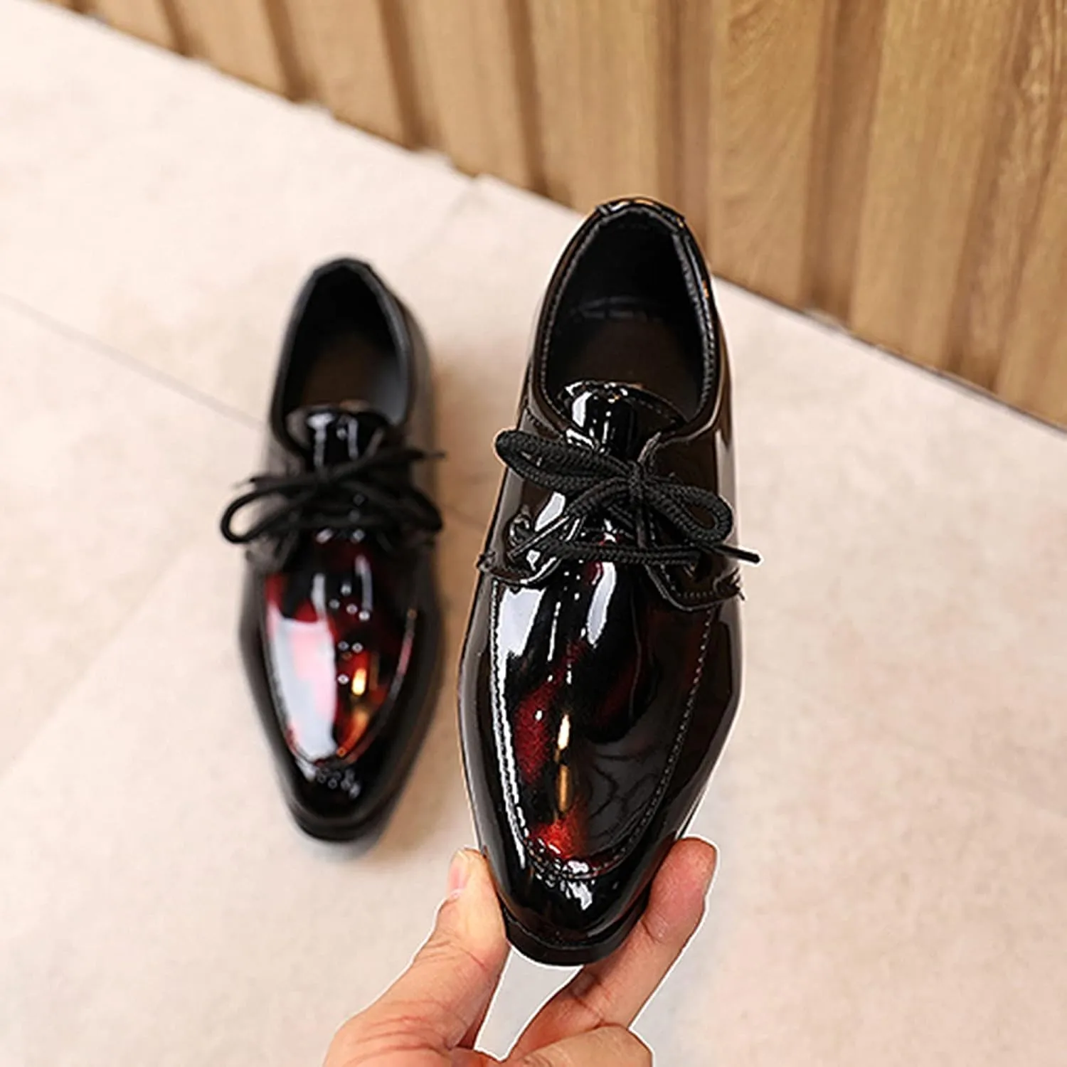 Boys Formal Dress Shoes Lace-up Wedding Footwear School niform Shoes Comfort Loafer Flat xford Dress Shoes