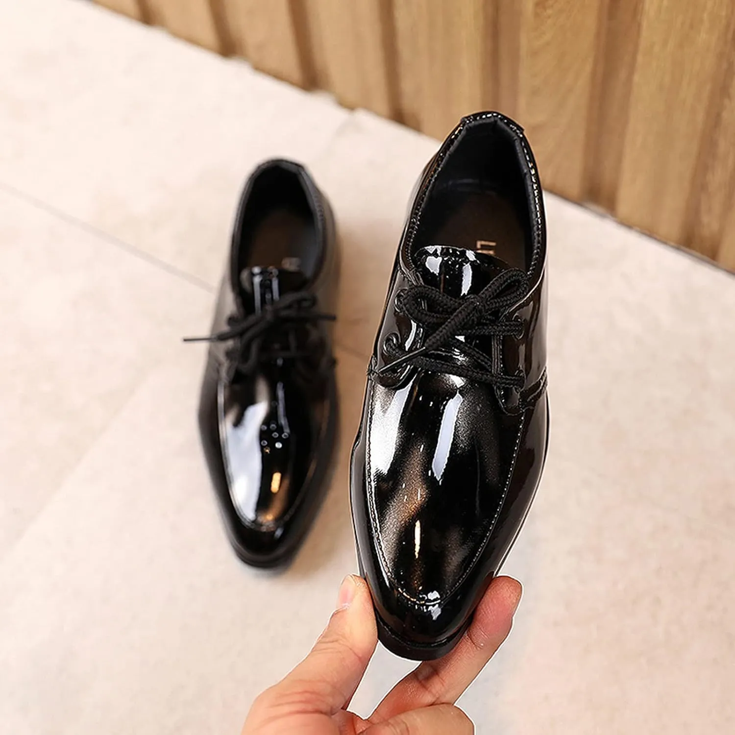 Boys Formal Dress Shoes Lace-up Wedding Footwear School niform Shoes Comfort Loafer Flat xford Dress Shoes