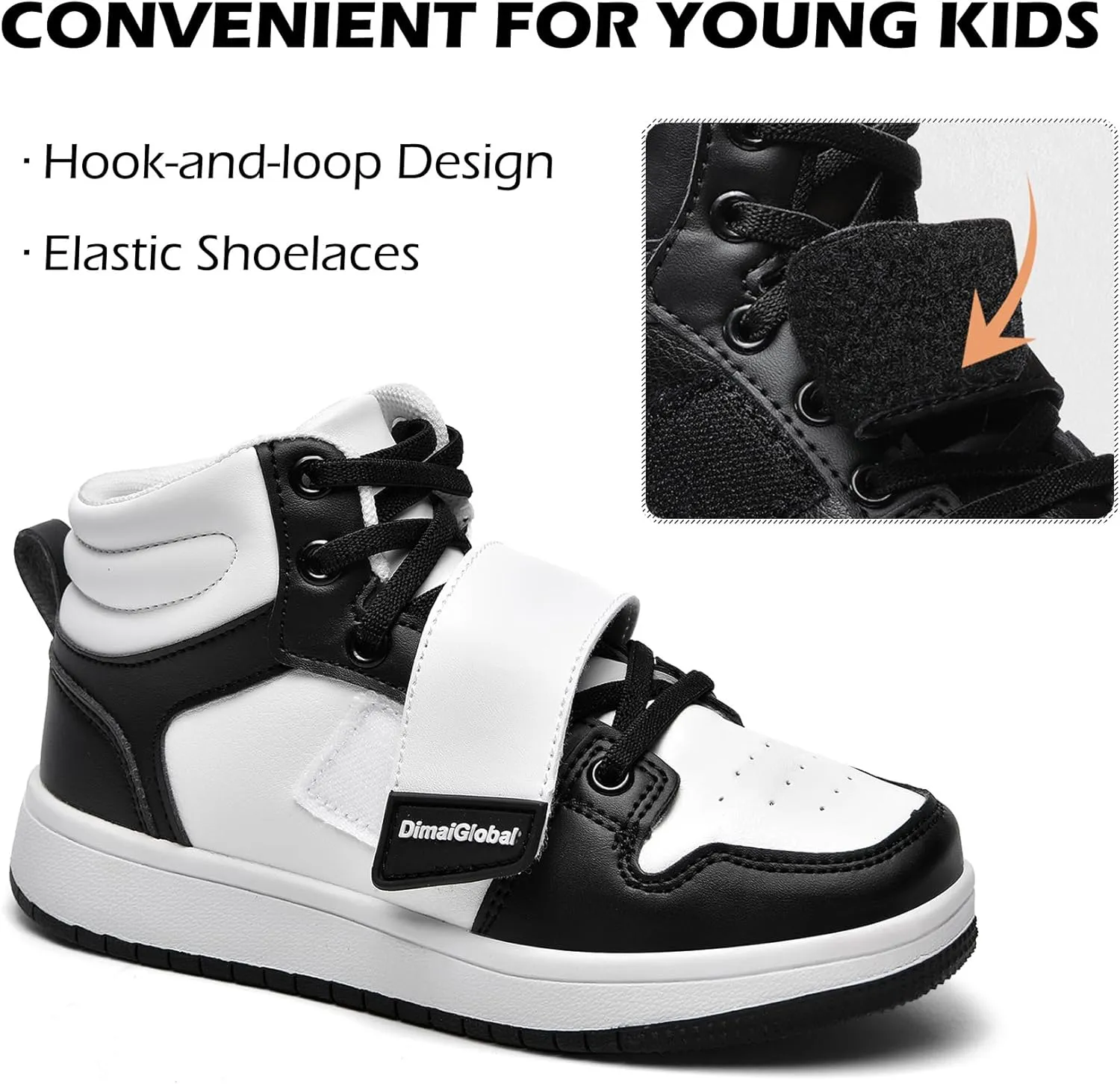 DimaiGlobal Kids Basketball Shoes Boys Girls High Top Sneakers for Youth Durable Sports Shoes Breathable Skate Shoes School Trainers