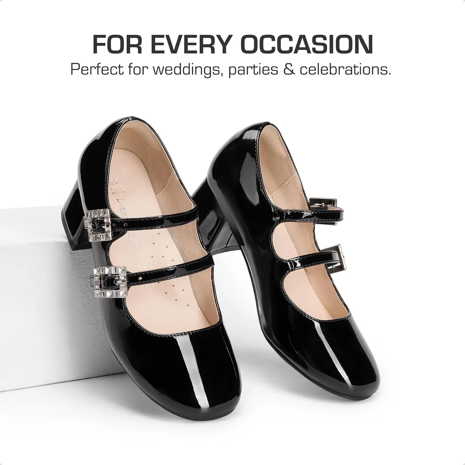 DREAM PAIRS Girls Dress Shoes Mary Jane Double Straps High Heel Easter Wedding Party Church Princess Communion Pumps for Little/Big Kids