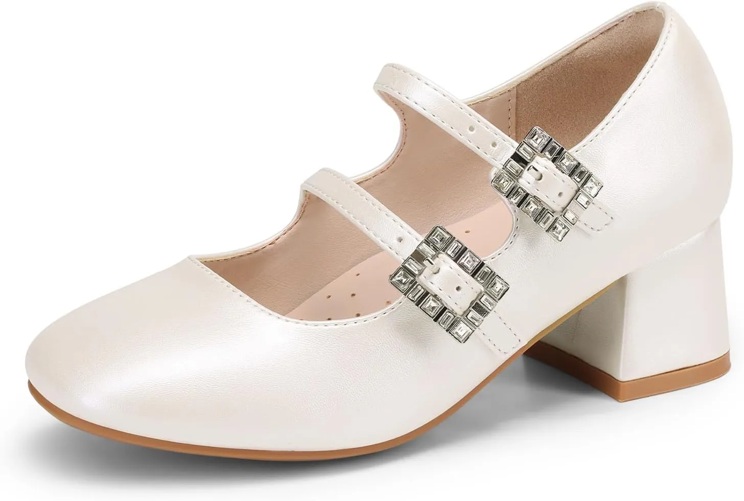 DREAM PAIRS Girls Dress Shoes Mary Jane Double Straps High Heel Easter Wedding Party Church Princess Communion Pumps for Little/Big Kids
