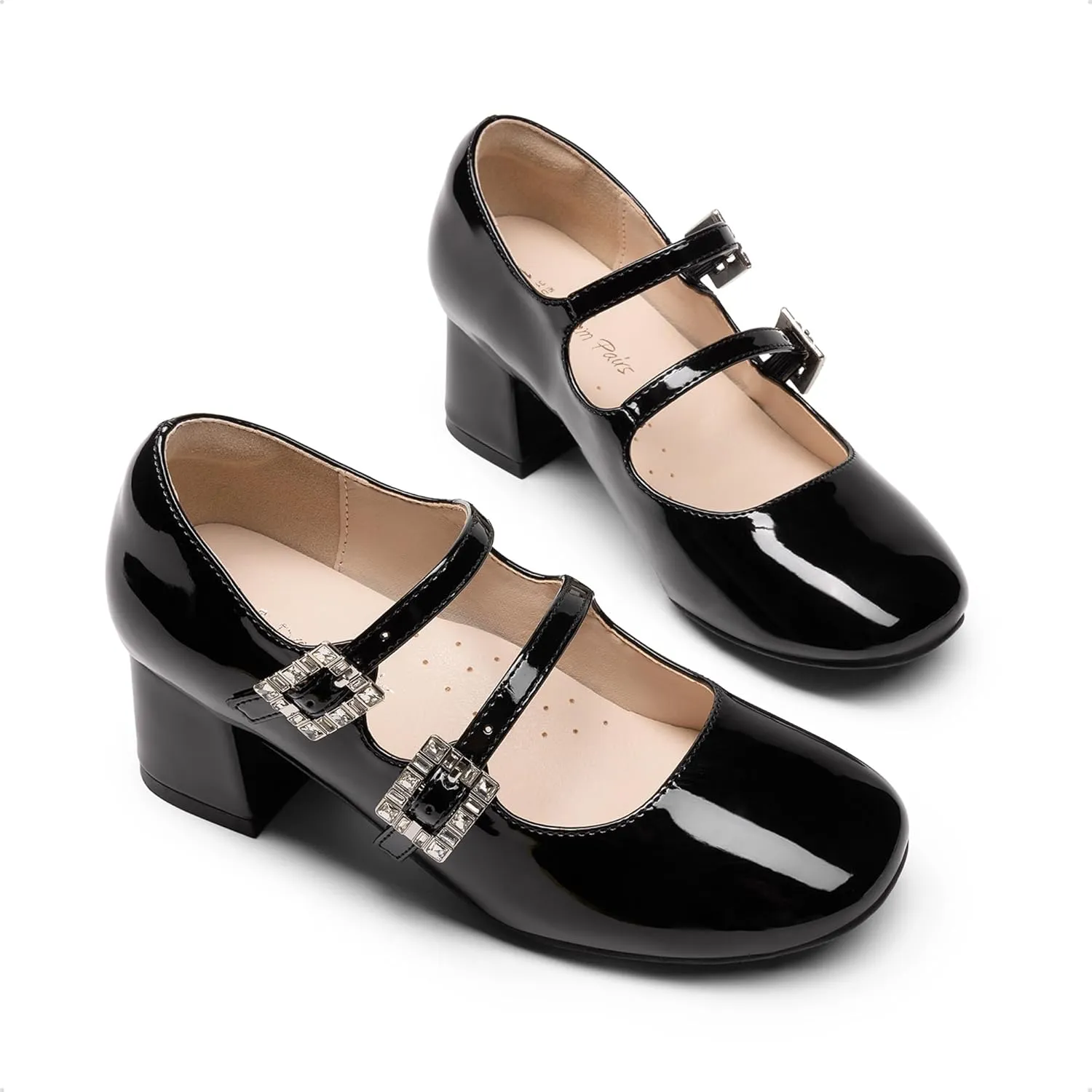 DREAM PAIRS Girls Dress Shoes Mary Jane Double Straps High Heel Easter Wedding Party Church Princess Communion Pumps for Little/Big Kids