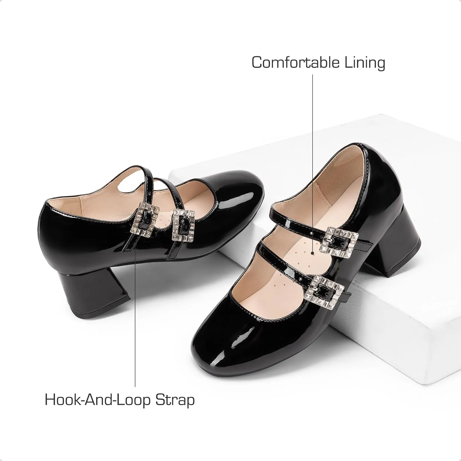 DREAM PAIRS Girls Dress Shoes Mary Jane Double Straps High Heel Easter Wedding Party Church Princess Communion Pumps for Little/Big Kids