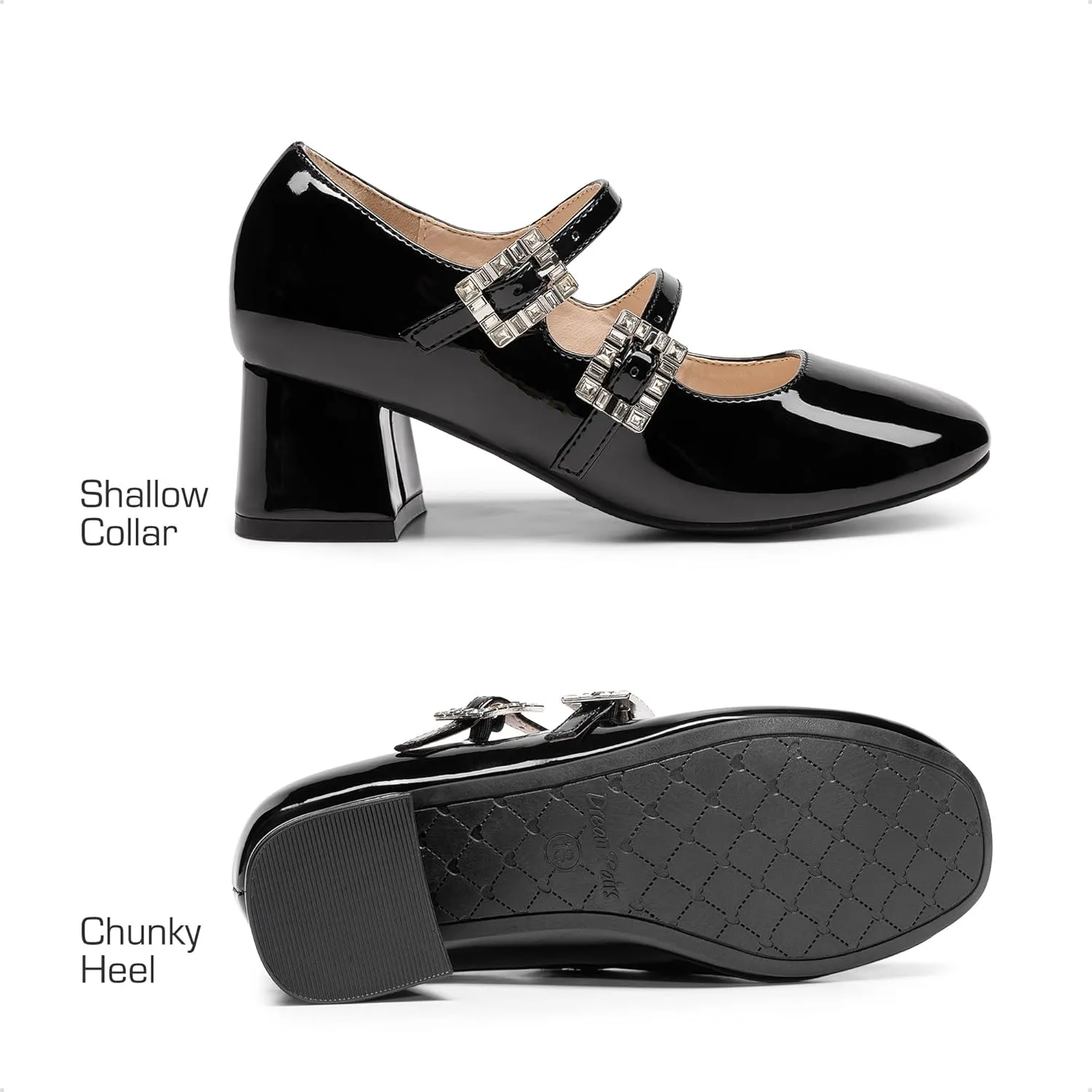 DREAM PAIRS Girls Dress Shoes Mary Jane Double Straps High Heel Easter Wedding Party Church Princess Communion Pumps for Little/Big Kids