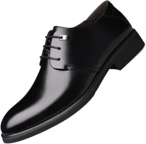 Elegant Office Formal Dress Shoes Fashionable Height Increase Black Leather Shoes Men's Luxury Formal Business Oxfords