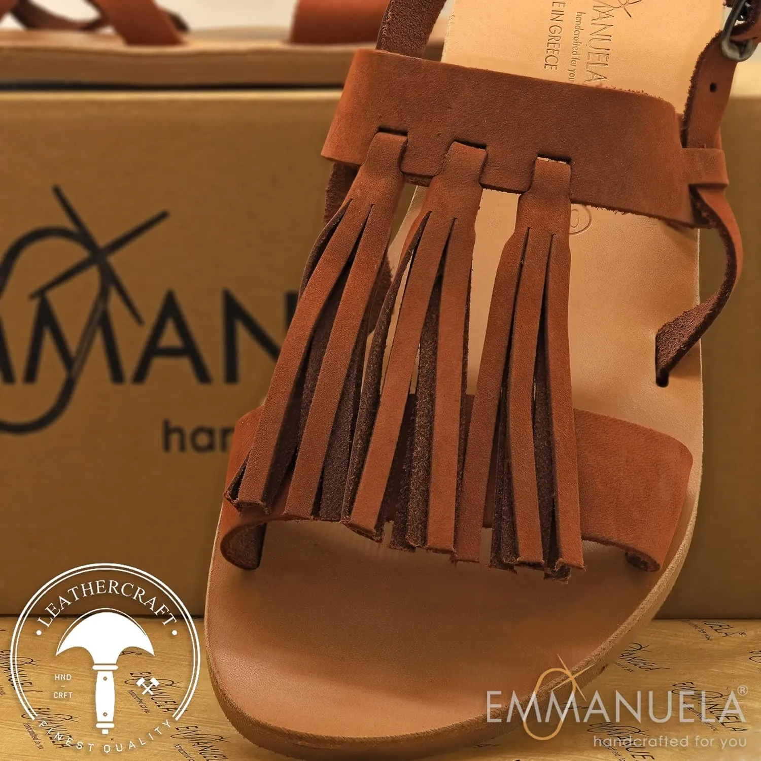 Emmanuela Ancient Greek Handmade Leather Flat Toe Ring Sandals, Quality Slide on Strappy Sandals, Quality Slide on Summer Shoes for Women, Open Toe Sliders, Boho Chic Mules