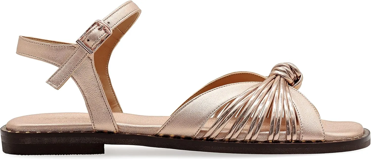 Emmanuela Comfortable Leather Flat Sandals, Quality Greek Style Ankle Strap Dressy Sandals, Gladiator Open Toe Strappy Sandals, Boho Chic Wedding