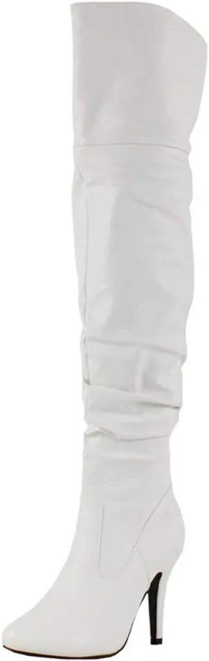 Forever Link Womens Focus-33 Vegan Leather Over The Knee Fashion Boots