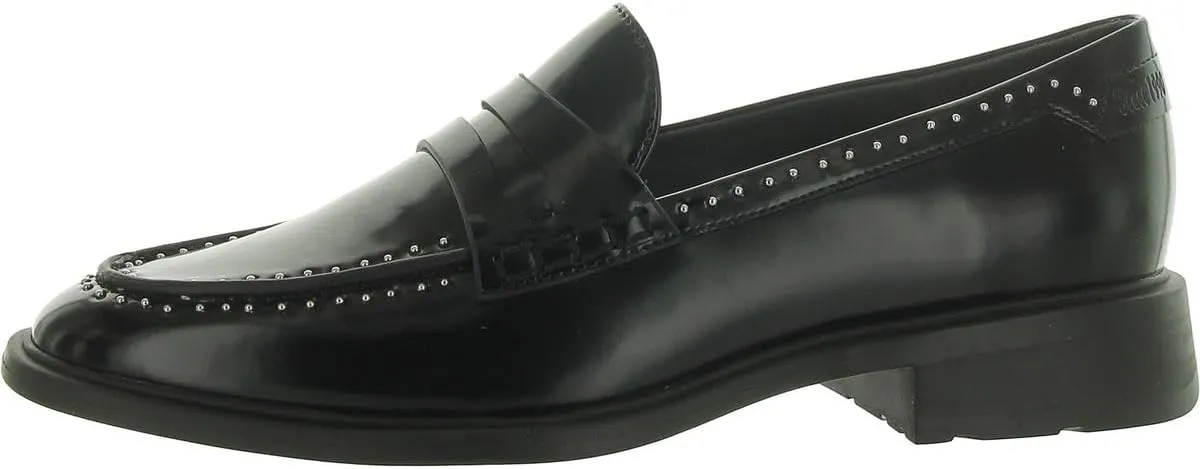 Franco Sarto Sarto Womens Eden Patent Studded Loafers Black 9.5 Medium (B,M)