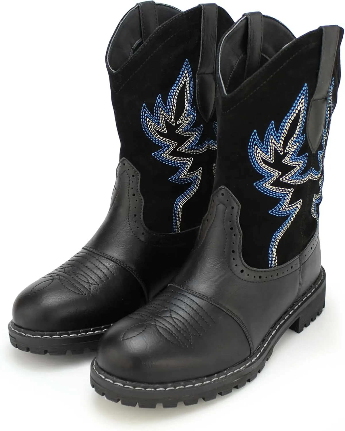 Hawkwell Women's Mid Calf Western Cowboy Cowgirl Boot Round Toe Embroidered Fashion Boots