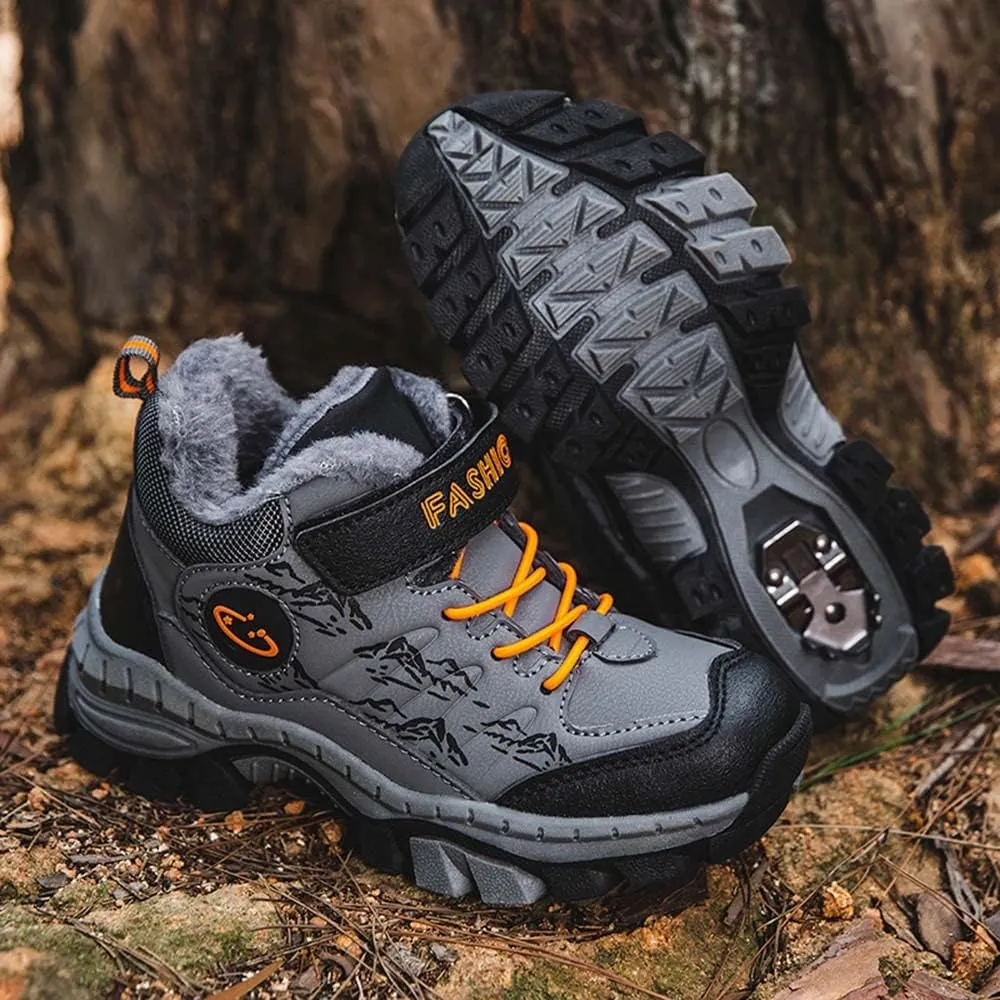 HESBITEUL Kids Snow Boots Boys Girls Winter Warm Waterproof Outdoor Slip Resistant Cold Weather Unisex ShoesCold Weather Warm Sneaker