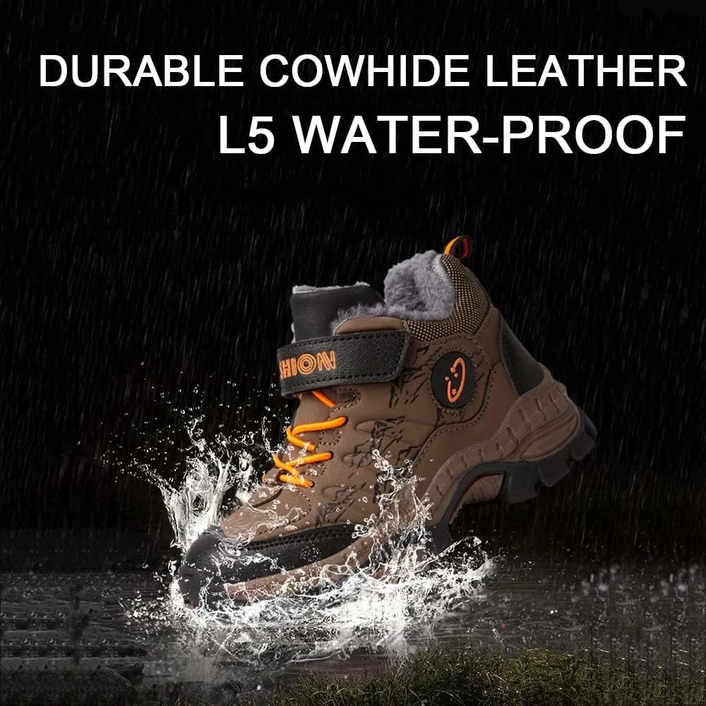 HESBITEUL Kids Snow Boots Boys Girls Winter Warm Waterproof Outdoor Slip Resistant Cold Weather Unisex ShoesCold Weather Warm Sneaker