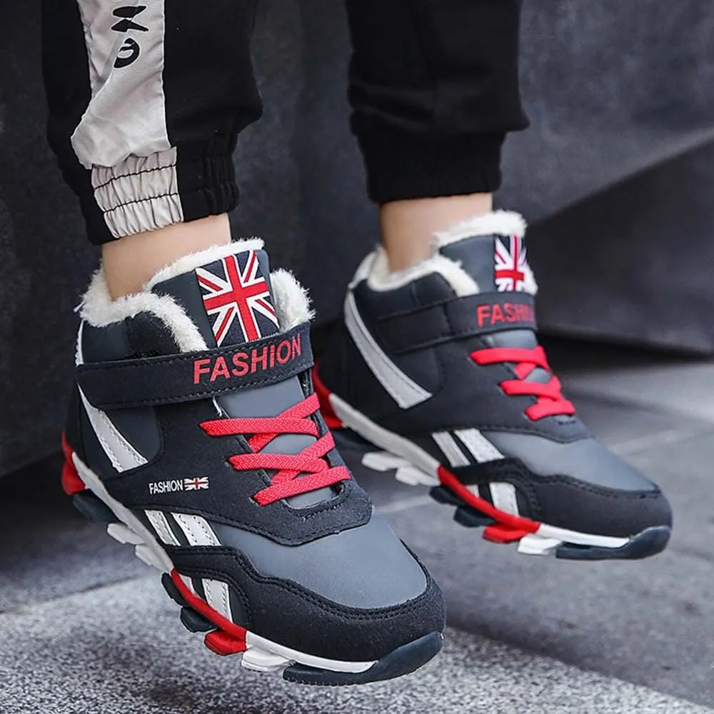 HESBITEUL Kids Snow Boots Boys Girls Winter Warm Waterproof Outdoor Slip Resistant Cold Weather Unisex ShoesCold Weather Warm Sneaker