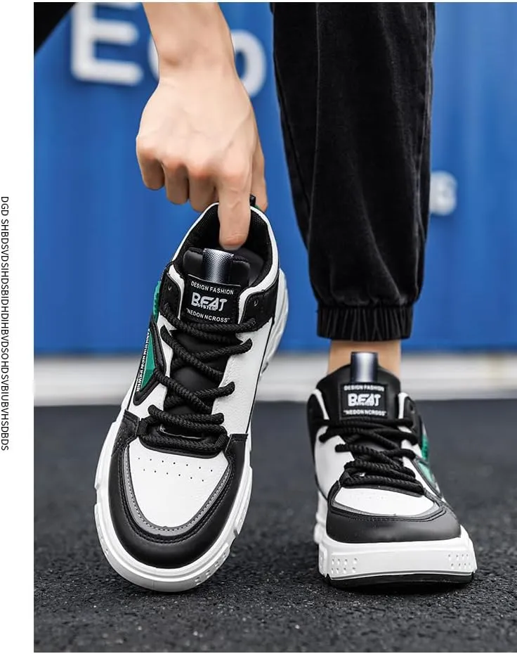 High top Men's Shoes Fashion Sneakers 2024 Summer Platform Casual Skate Shoes Trend All-Match Non-Slip Men's Basketball