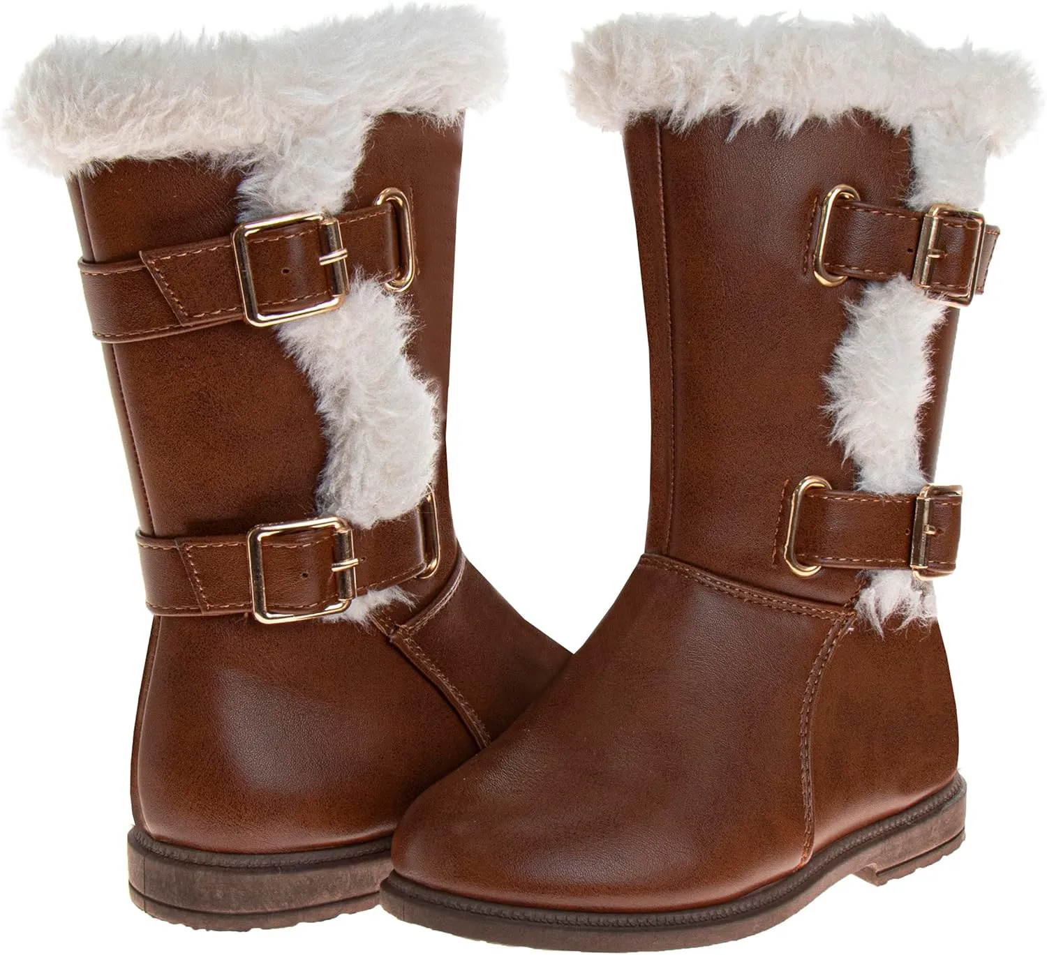 Josmo Kids Fashion Boots Girls - Comfort Strap Design Cozy Faux Fur Lining