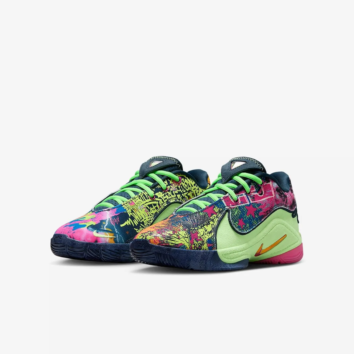 Lebron XXII Big Kids' Basketball Shoes (IB9255-400, Blustery/Ghost Green/Diffused Blue/Fireberry)
