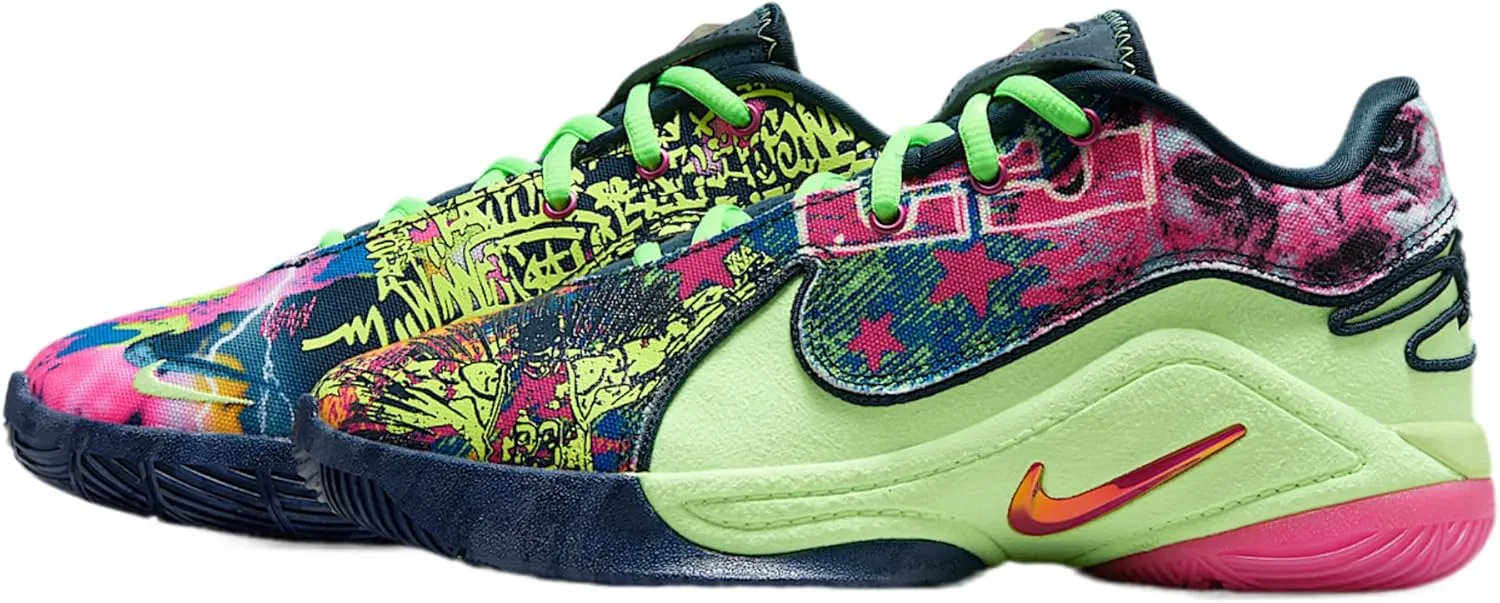 Lebron XXII Big Kids' Basketball Shoes (IB9255-400, Blustery/Ghost Green/Diffused Blue/Fireberry)