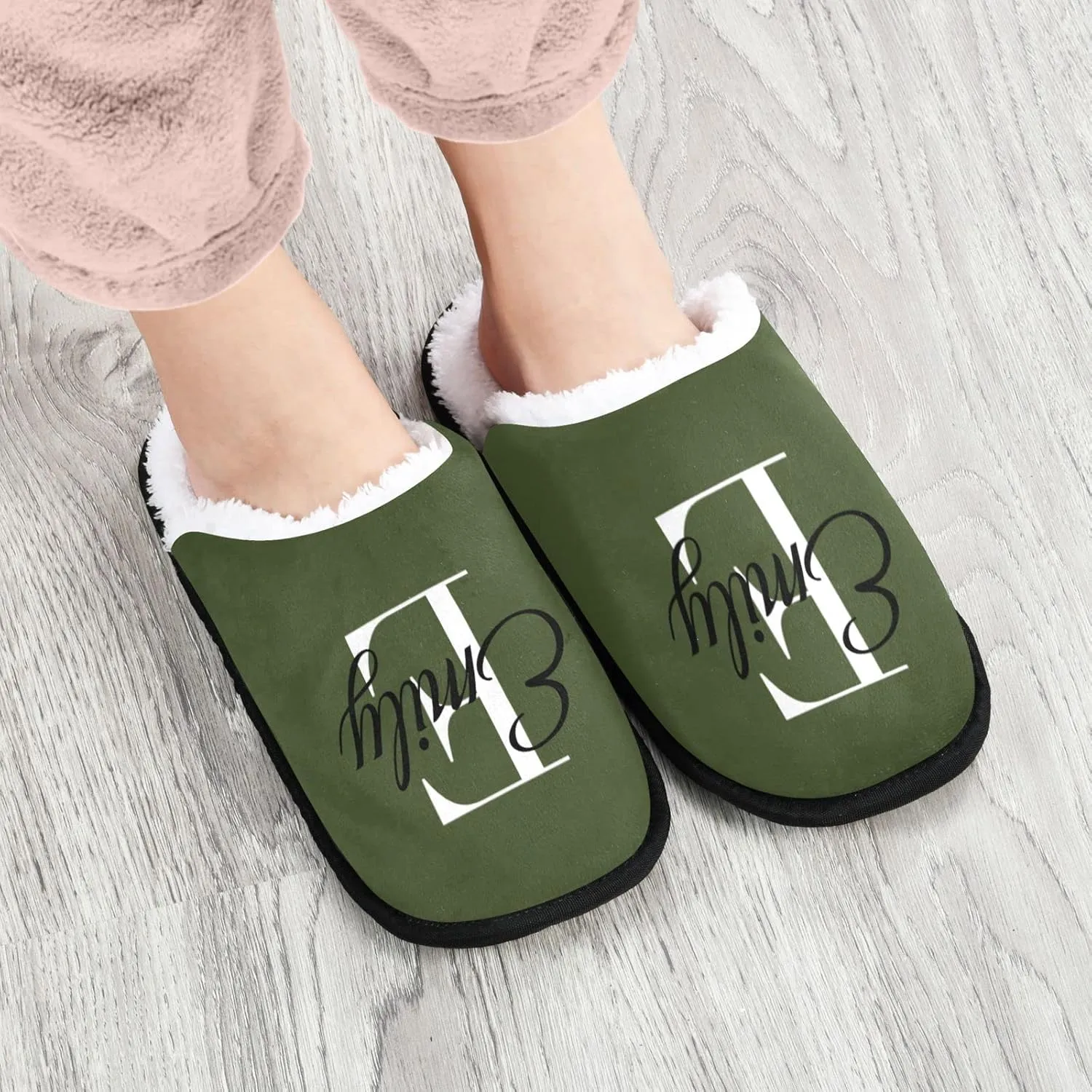 Light Blue Personalized Slippers for Women Men Custom Slippers House Shoes Travel Slippers with Anti Slip Sole Soft Lining for Hotel Indoor Outdoor