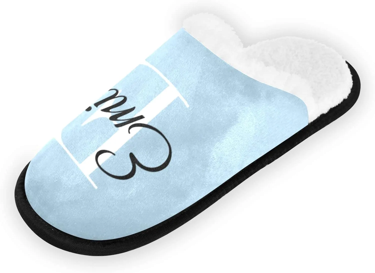 Light Blue Personalized Slippers for Women Men Custom Slippers House Shoes Travel Slippers with Anti Slip Sole Soft Lining for Hotel Indoor Outdoor