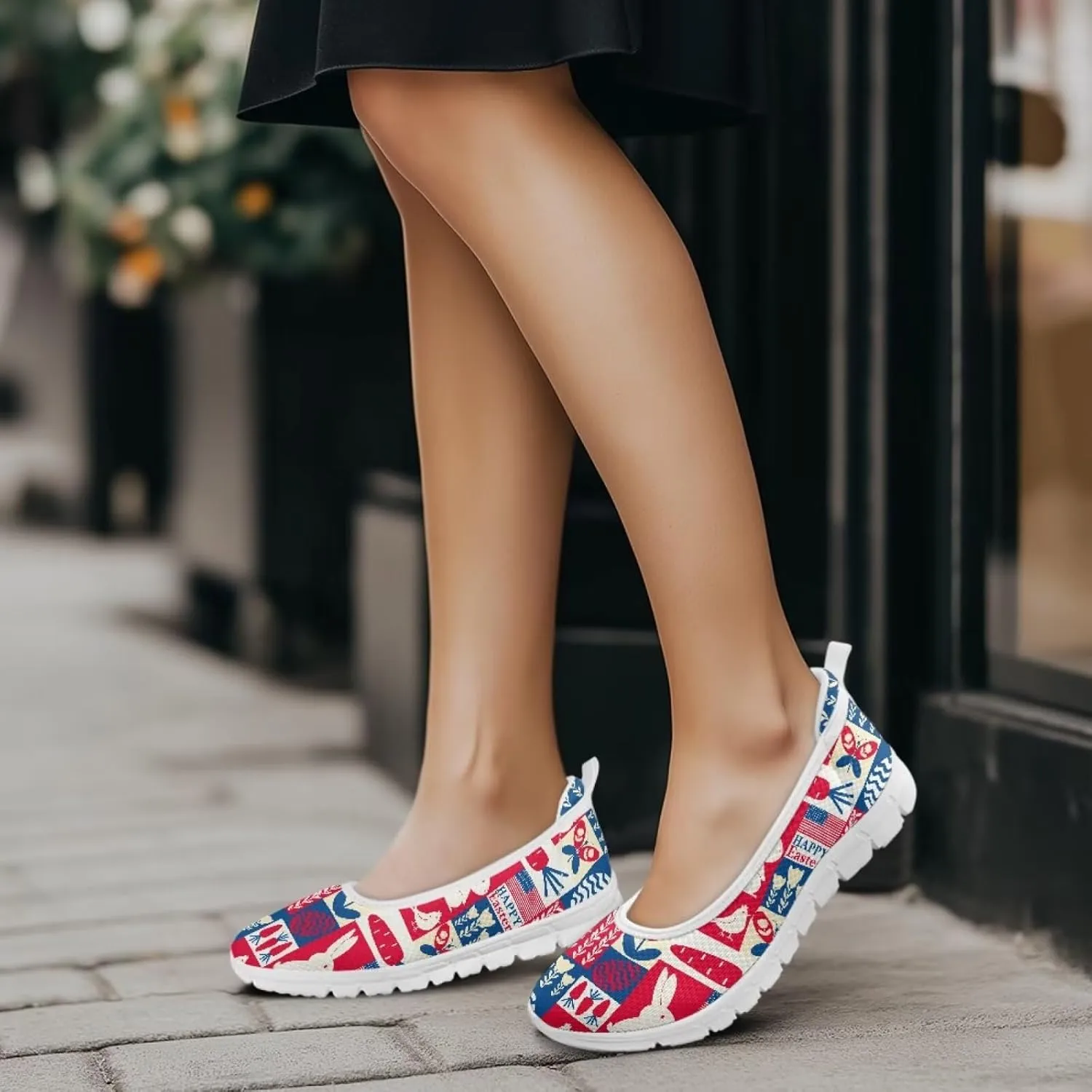 Low Cut Sneakers Casual Dress Shoes for Women Travel Party Fashion Outfit Lightweight Flats Tennis Loafers Comfort Round Toe Laceless Shoe