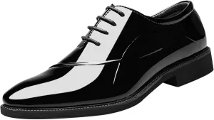 Mens Black Dress Shoes Fashion Lace up Work Office Business Shoe Formal Wedding Prom Footwears Oxford Tie Dressy Outfits