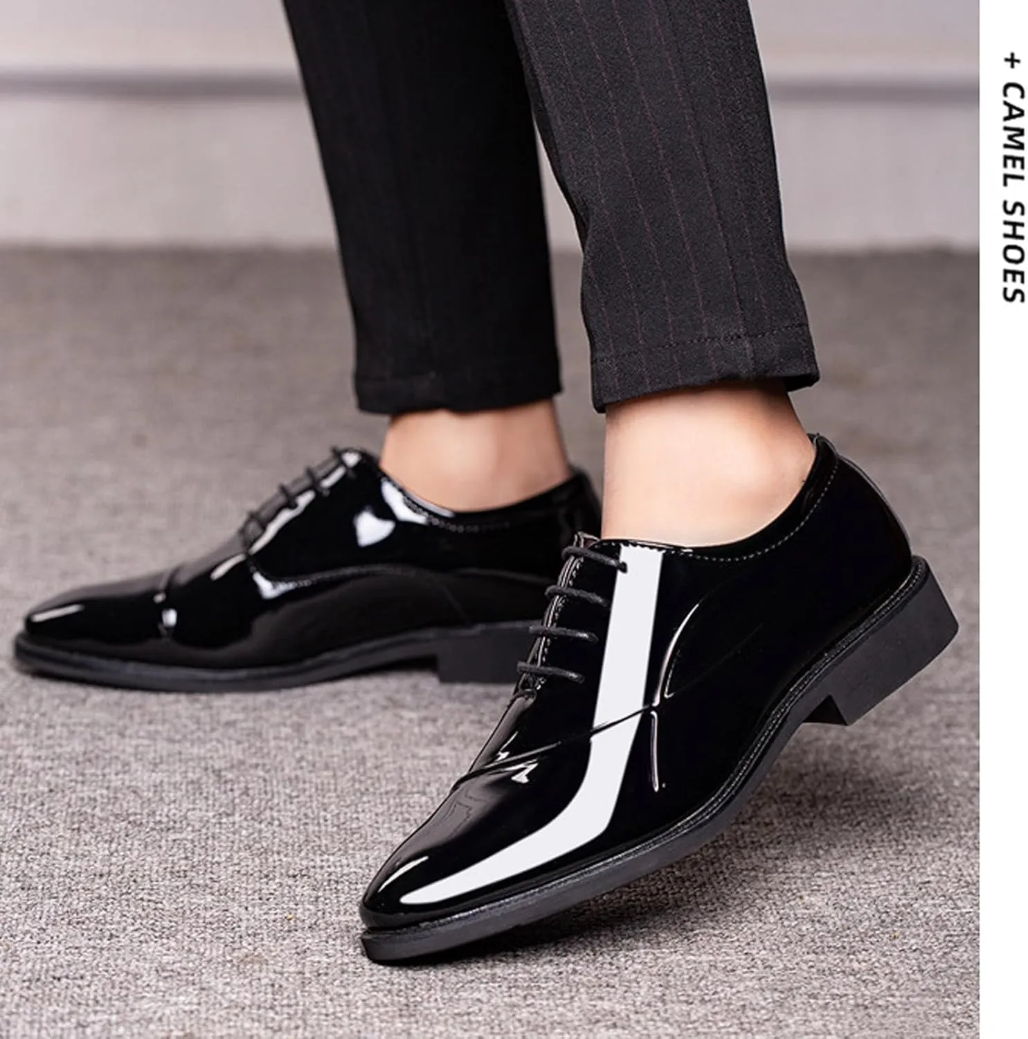 Mens Black Dress Shoes Fashion Lace up Work Office Business Shoe Formal Wedding Prom Footwears Oxford Tie Dressy Outfits