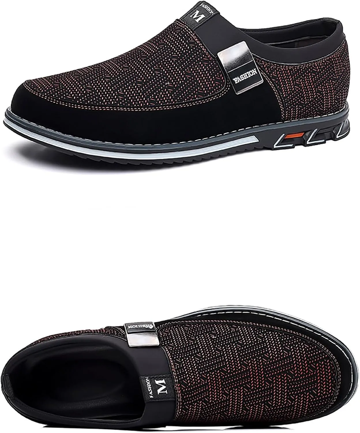 Mens Casual Formal Shoes Comfortable Non Slip Flat Walking Leather Shoes Slip on Business Formal Shoe Fashionable Dress Footwear Man Durable Work Office Shoe for Man Modern Suit Sneaker