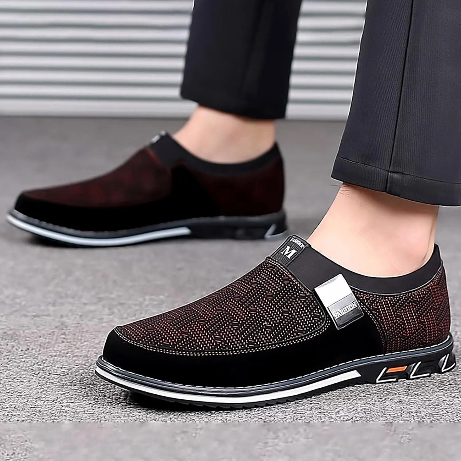 Mens Casual Formal Shoes Comfortable Non Slip Flat Walking Leather Shoes Slip on Business Formal Shoe Fashionable Dress Footwear Man Durable Work Office Shoe for Man Modern Suit Sneaker