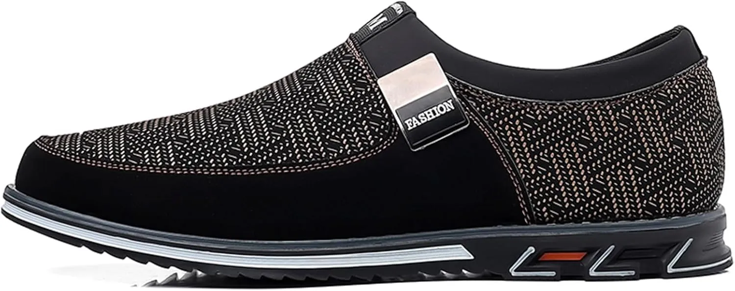 Mens Casual Formal Shoes Comfortable Non Slip Flat Walking Leather Shoes Slip on Business Formal Shoe Fashionable Dress Footwear Man Durable Work Office Shoe for Man Round Toe Sneaker