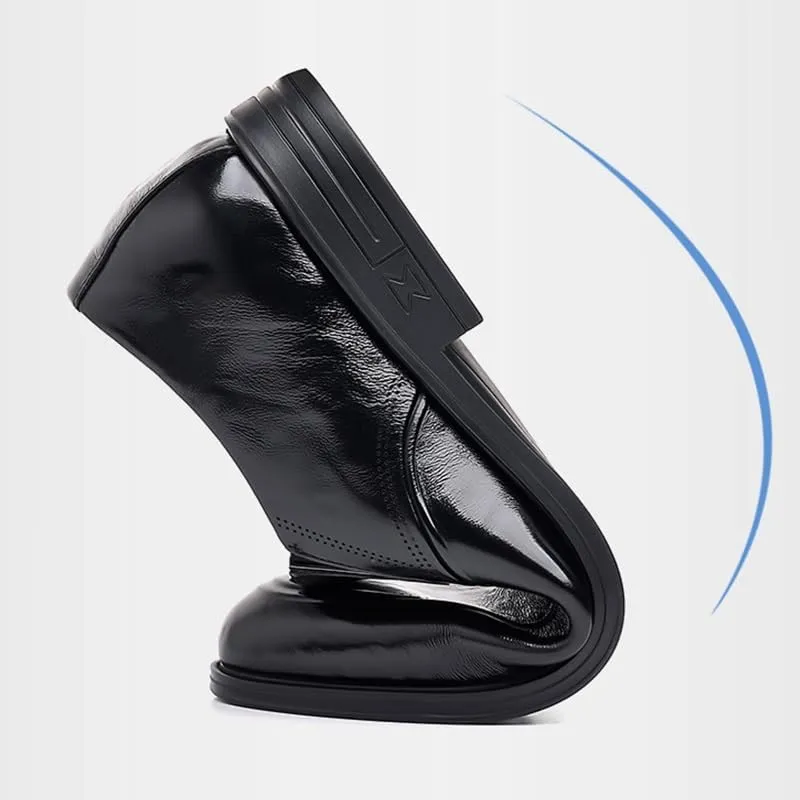 Men's Classic Slip On Dress Shoes Genuine Leather Shoes Fashion Formal Modern Formal Dress Shoes for Business Wedding(Brown,6.5)