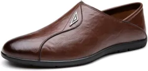 Men's Classic Slip On Dress Shoes Lightweight Comfortable Formal Dress Shoes for Formal Business Wedding Oxford Shoes(Brown,8.5)