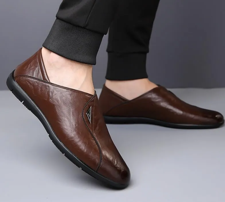 Men's Classic Slip On Dress Shoes Lightweight Comfortable Formal Dress Shoes for Formal Business Wedding Oxford Shoes(Brown,8.5)