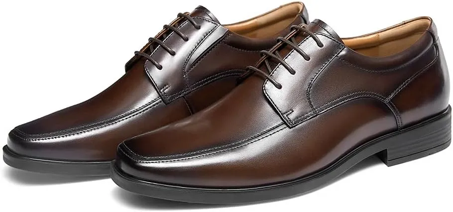 Mens Leather Formal Oxford Lace up Dress Shoes
