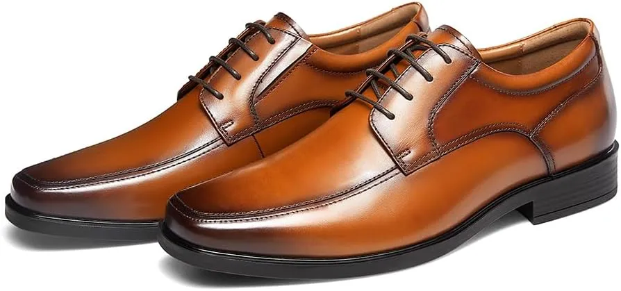 Mens Leather Formal Oxford Lace up Dress Shoes
