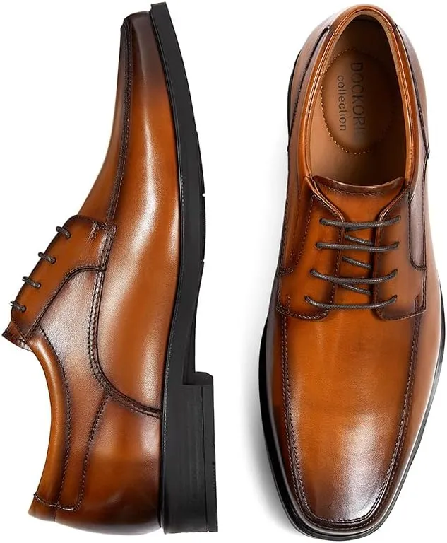 Mens Leather Formal Oxford Lace up Dress Shoes