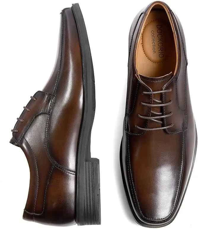 Mens Leather Formal Oxford Lace up Dress Shoes