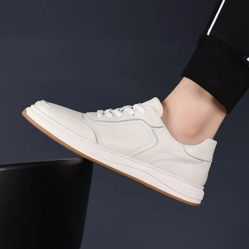 Men's Leather Oxfords Fashion Pointed Toe Low Block Heel Business Work Office Formal Shoes for Business Formal Daily Walking