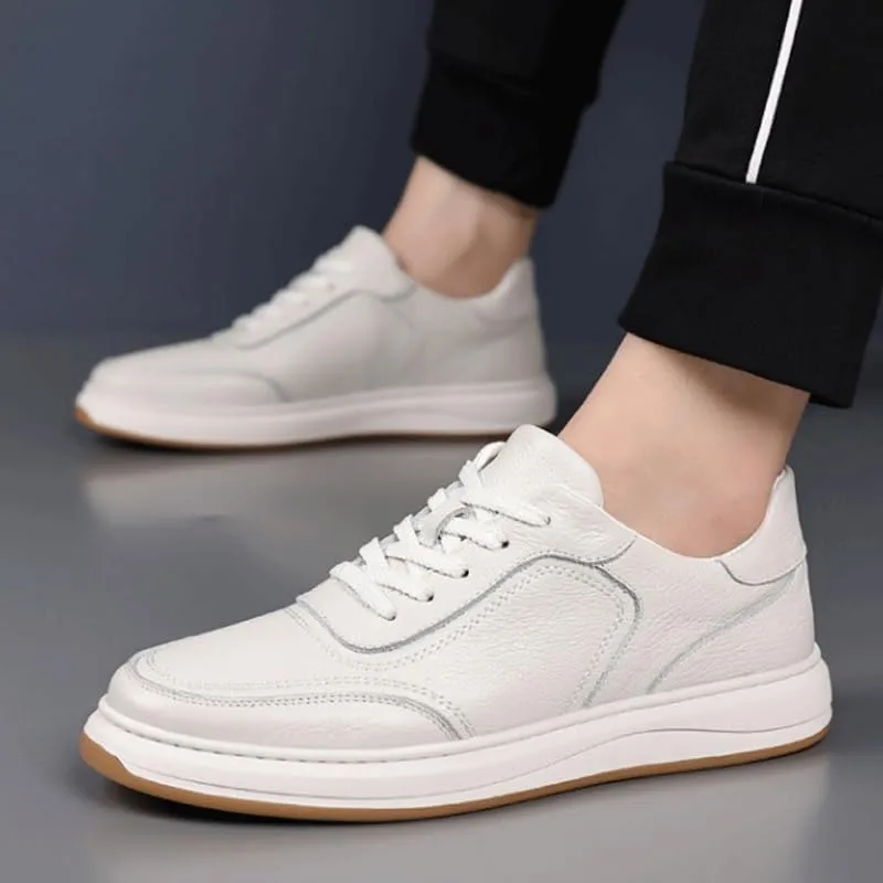 Men's Leather Oxfords Fashion Pointed Toe Low Block Heel Business Work Office Formal Shoes for Business Formal Daily Walking